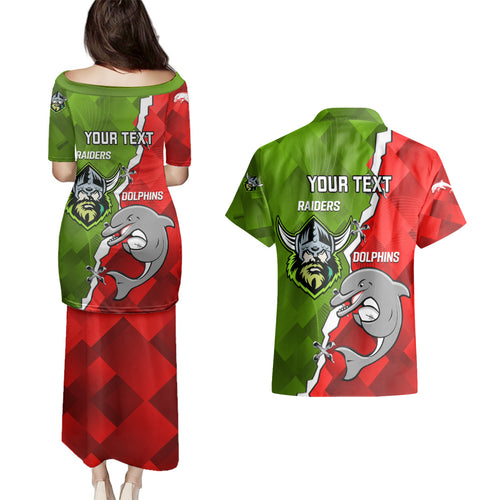 personalised-dolphins-and-raiders-rugby-couples-matching-puletasi-dress-and-hawaiian-shirt-2023-sporty-version