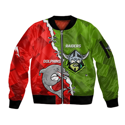 personalised-dolphins-and-raiders-rugby-sleeve-zip-bomber-jacket-2023-sporty-version