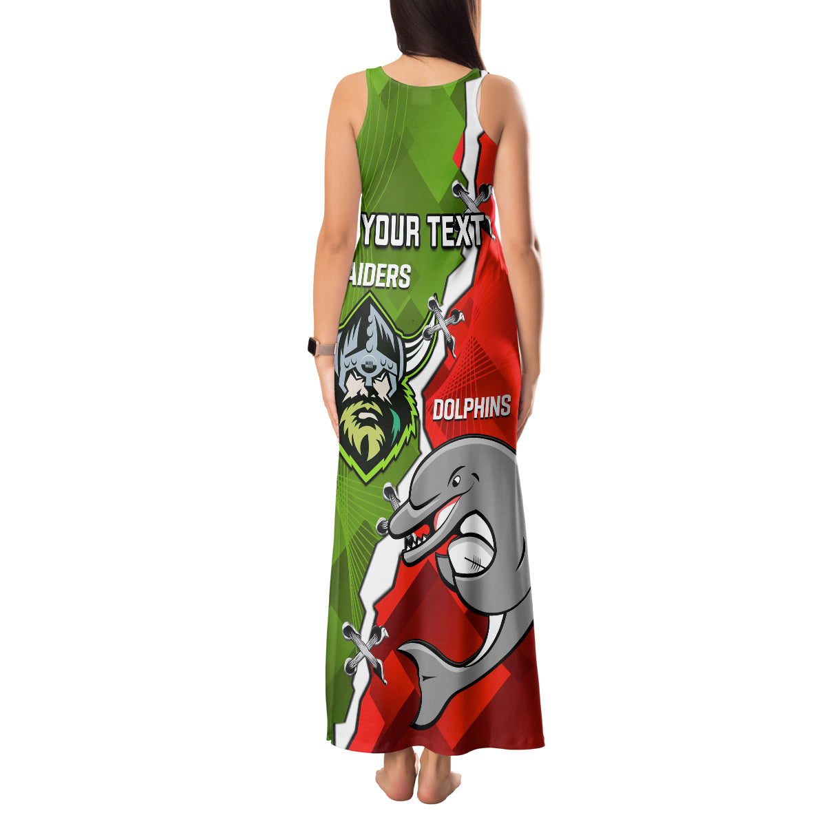 personalised-dolphins-and-raiders-rugby-tank-maxi-dress-2023-sporty-version