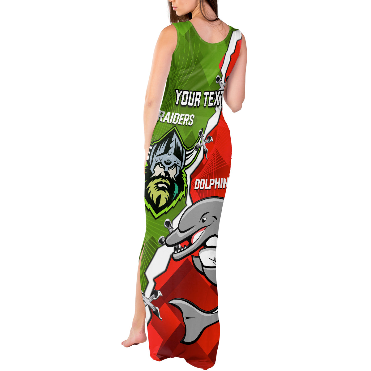 personalised-dolphins-and-raiders-rugby-tank-maxi-dress-2023-sporty-version