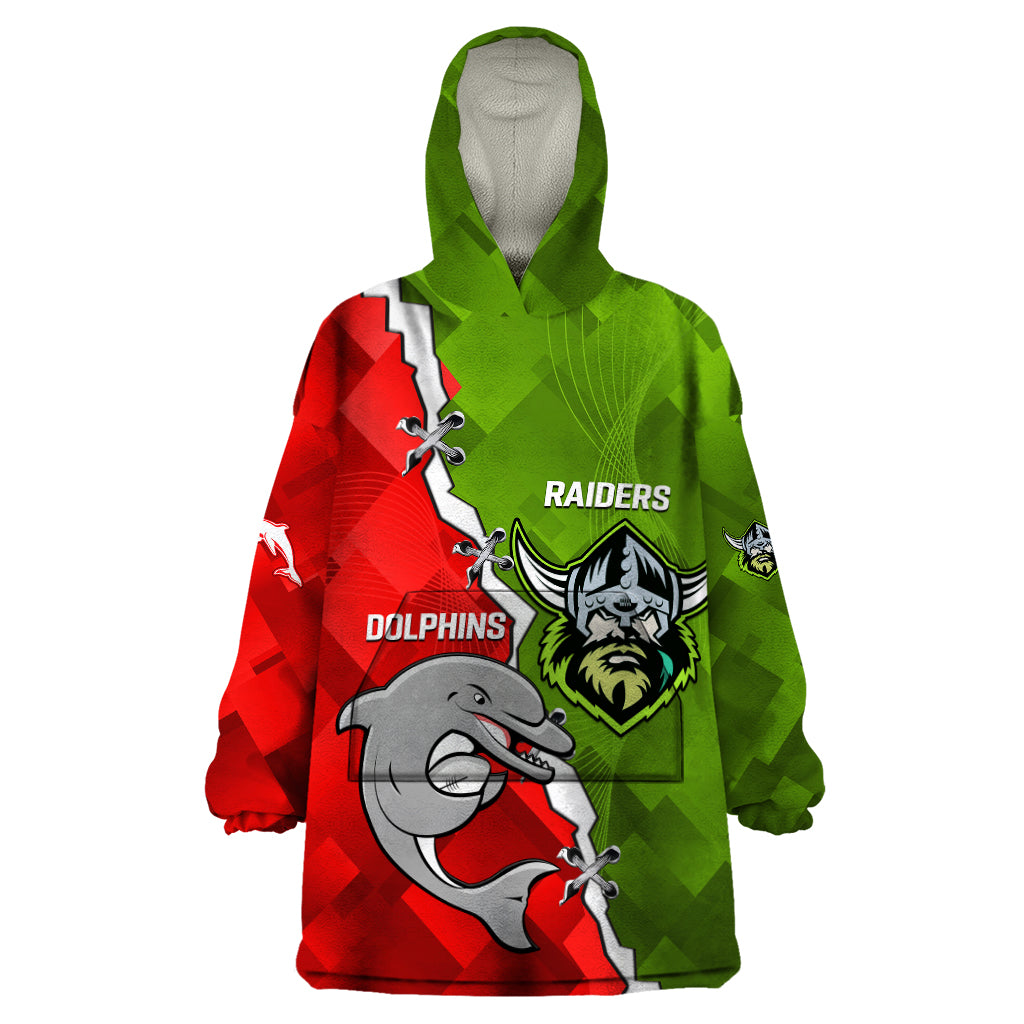 personalised-dolphins-and-raiders-rugby-wearable-blanket-hoodie-2023-sporty-version