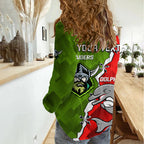 Personalised Dolphins and Raiders Rugby Women Casual Shirt 2023 Sporty Version LT14