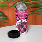Personalised Australia Indigenous 4 in 1 Can Cooler Tumbler Breast Cancer Ribbon Think Pink - Black Version LT14