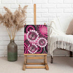 Personalised Australia Indigenous Canvas Wall Art Breast Cancer Ribbon Think Pink - Black Version LT14