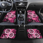 Personalised Australia Indigenous Car Mats Breast Cancer Ribbon Think Pink - Black Version LT14