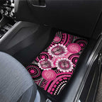Personalised Australia Indigenous Car Mats Breast Cancer Ribbon Think Pink - Black Version LT14