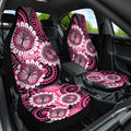 Personalised Australia Indigenous Car Seat Cover Breast Cancer Ribbon Think Pink - Black Version LT14