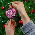 Australia Indigenous Ceramic Ornament Breast Cancer Ribbon Think Pink - Black Version LT14