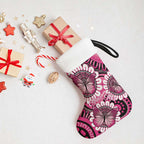 Australia Indigenous Christmas Stocking Breast Cancer Ribbon Think Pink - Black Version LT14