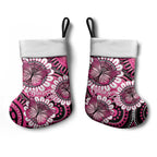 Australia Indigenous Christmas Stocking Breast Cancer Ribbon Think Pink - Black Version LT14