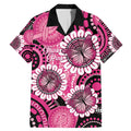 Personalised Australia Indigenous Family Matching Mermaid Dress and Hawaiian Shirt Breast Cancer Ribbon Think Pink - Black Version LT14
