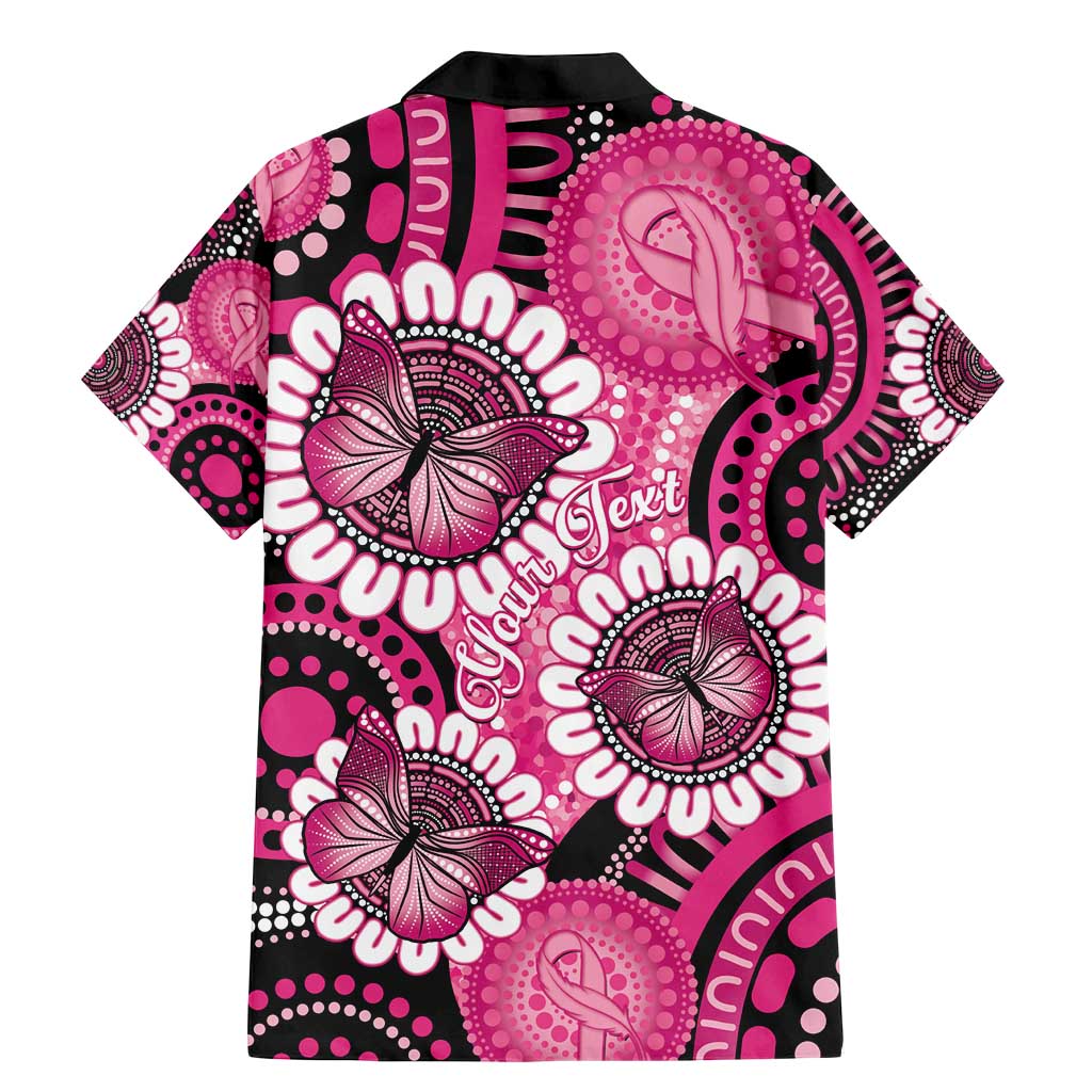 Personalised Australia Indigenous Family Matching Mermaid Dress and Hawaiian Shirt Breast Cancer Ribbon Think Pink - Black Version LT14