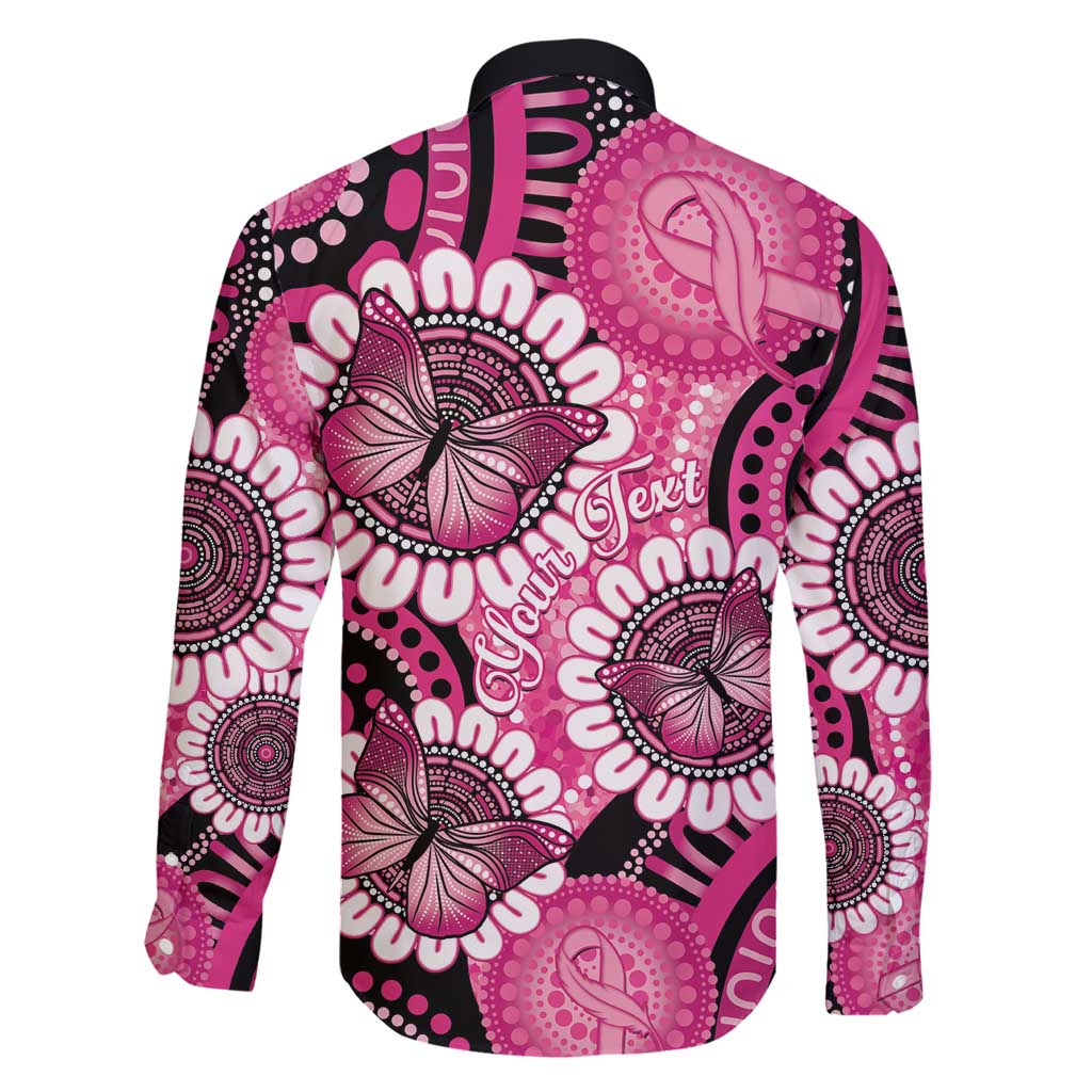 Personalised Australia Indigenous Family Matching Mermaid Dress and Hawaiian Shirt Breast Cancer Ribbon Think Pink - Black Version LT14