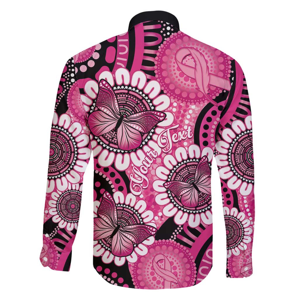 Personalised Australia Indigenous Family Matching Short Sleeve Bodycon Dress and Hawaiian Shirt Breast Cancer Ribbon Think Pink - Black Version LT14