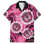 Personalised Australia Indigenous Family Matching Tank Maxi Dress and Hawaiian Shirt Breast Cancer Ribbon Think Pink - Black Version LT14