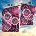 Personalised Australia Indigenous Garden Flag Breast Cancer Ribbon Think Pink - Black Version LT14