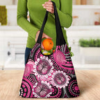 Personalised Australia Indigenous Grocery Bag Breast Cancer Ribbon Think Pink - Black Version LT14
