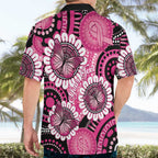 Personalised Australia Indigenous Hawaiian Shirt Breast Cancer Ribbon Think Pink - Black Version LT14