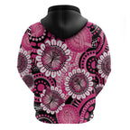 Personalised Australia Indigenous Hoodie Breast Cancer Ribbon Think Pink - Black Version LT14
