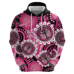 Personalised Australia Indigenous Hoodie Breast Cancer Ribbon Think Pink - Black Version LT14