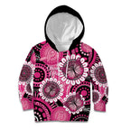 Personalised Australia Indigenous Kid Hoodie Breast Cancer Ribbon Think Pink - Black Version LT14