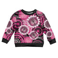 Personalised Australia Indigenous Kid Ugly Christmas Sweater Breast Cancer Ribbon Think Pink - Black Version LT14