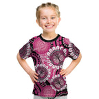 Personalised Australia Indigenous Kid T Shirt Breast Cancer Ribbon Think Pink - Black Version LT14