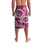 Personalised Australia Indigenous Lavalava Breast Cancer Ribbon Think Pink - Black Version LT14
