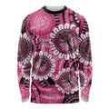 Personalised Australia Indigenous Long Sleeve Shirt Breast Cancer Ribbon Think Pink - Black Version LT14