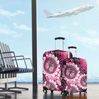 Personalised Australia Indigenous Luggage Cover Breast Cancer Ribbon Think Pink - Black Version LT14