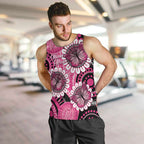 Personalised Australia Indigenous Men Tank Top Breast Cancer Ribbon Think Pink - Black Version LT14