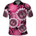 Personalised Australia Indigenous Polo Shirt Breast Cancer Ribbon Think Pink - Black Version LT14
