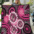 Personalised Australia Indigenous Quilt Breast Cancer Ribbon Think Pink - Black Version LT14
