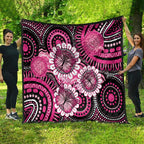 Personalised Australia Indigenous Quilt Breast Cancer Ribbon Think Pink - Black Version LT14