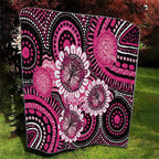 Personalised Australia Indigenous Quilt Breast Cancer Ribbon Think Pink - Black Version LT14