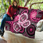 Personalised Australia Indigenous Quilt Breast Cancer Ribbon Think Pink - Black Version LT14