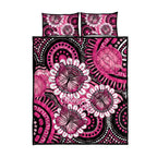 Personalised Australia Indigenous Quilt Bed Set Breast Cancer Ribbon Think Pink - Black Version LT14
