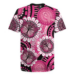Personalised Australia Indigenous Rugby Jersey Breast Cancer Ribbon Think Pink - Black Version LT14