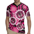 Personalised Australia Indigenous Rugby Jersey Breast Cancer Ribbon Think Pink - Black Version LT14