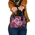 Personalised Australia Indigenous Shoulder Handbag Breast Cancer Ribbon Think Pink - Black Version LT14