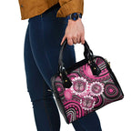 Personalised Australia Indigenous Shoulder Handbag Breast Cancer Ribbon Think Pink - Black Version LT14