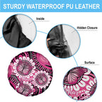 Personalised Australia Indigenous Spare Tire Cover Breast Cancer Ribbon Think Pink - Black Version LT14