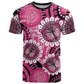 Personalised Australia Indigenous T Shirt Breast Cancer Ribbon Think Pink - Black Version LT14