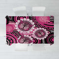 Personalised Australia Indigenous Tablecloth Breast Cancer Ribbon Think Pink - Black Version LT14