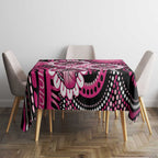 Personalised Australia Indigenous Tablecloth Breast Cancer Ribbon Think Pink - Black Version LT14