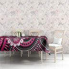 Personalised Australia Indigenous Tablecloth Breast Cancer Ribbon Think Pink - Black Version LT14