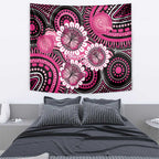 Personalised Australia Indigenous Tapestry Breast Cancer Ribbon Think Pink - Black Version LT14