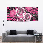 Personalised Australia Indigenous Tapestry Breast Cancer Ribbon Think Pink - Black Version LT14