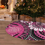 Australia Indigenous Tree Skirt Breast Cancer Ribbon Think Pink - Black Version LT14