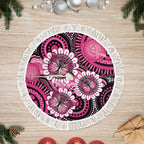 Australia Indigenous Tree Skirt Breast Cancer Ribbon Think Pink - Black Version LT14
